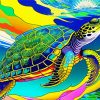 Fantasy Psychedelic Sea Turtle Diamond Painting