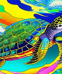 Fantasy Psychedelic Sea Turtle Diamond Painting