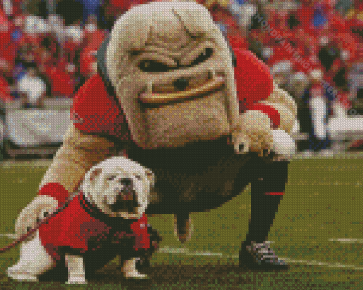 Georgia Mascot With Dog Diamond Painting