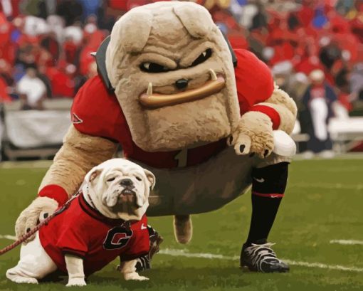 Georgia Mascot With Dog Diamond Painting