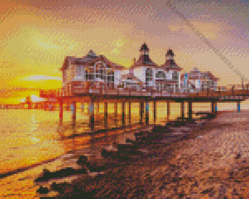 Germany Sellin Pier Sunset Diamond Painting