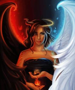 Girl Half Angel And Devil Diamond Painting