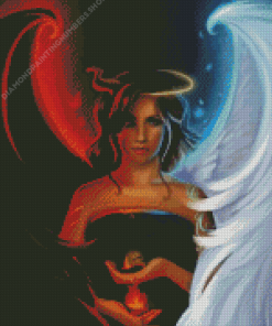 Girl Half Angel And Devil Diamond Painting