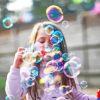 Girl Blowing Colorful Bubbles Diamond Painting