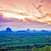 Glass House Mountains Pink Sky Diamond Painting