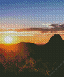 Glass House Mountain With Sunrise Diamond Painting