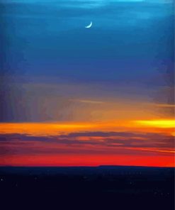 Half Moon Red Sunset Diamond Painting