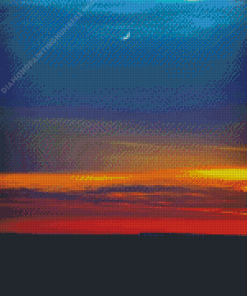 Half Moon Red Sunset Diamond Painting