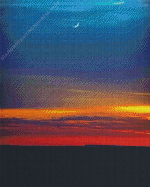 Half Moon Red Sunset Diamond Painting