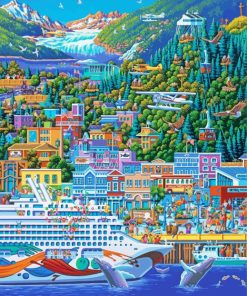 Juneau City Illustration Diamond Painting