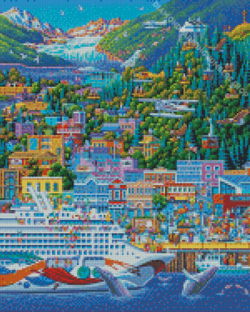 Juneau City Illustration Diamond Painting