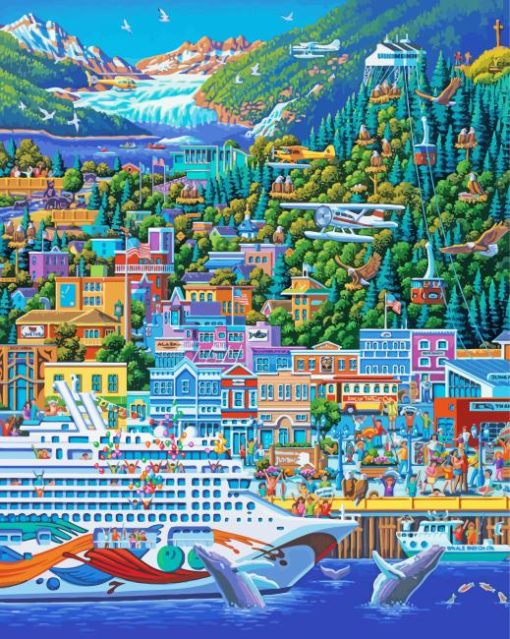 Juneau City Illustration Diamond Painting