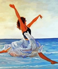 Lady Dancing On Beach Diamond Painting