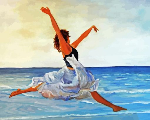 Lady Dancing On Beach Diamond Painting