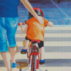 Little Boy Riding Bike Art Diamond Painting