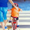 Little Boy Riding Bike Art Diamond Painting