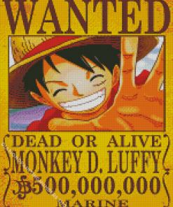 Luffy Wanted Poster Diamond Painting