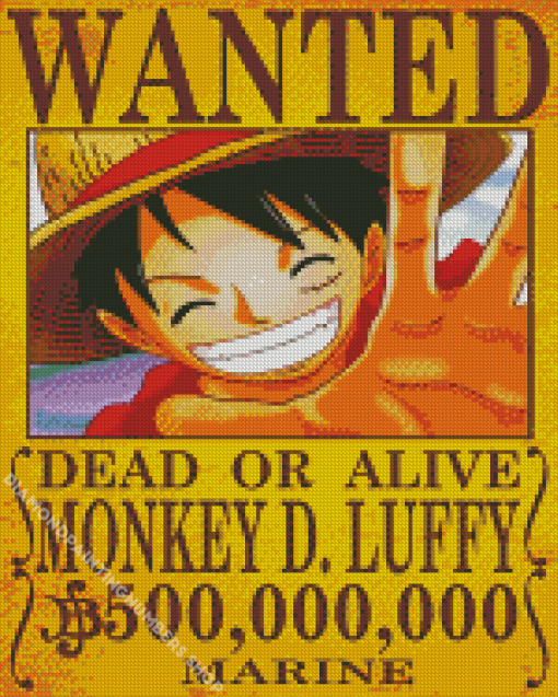 Luffy Wanted Poster Diamond Painting