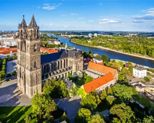 Magdeburg Tower Diamond Painting