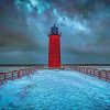 Milwaukee Lighthouse In Winter Diamond Painting