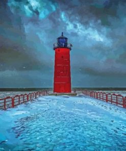 Milwaukee Lighthouse In Winter Diamond Painting