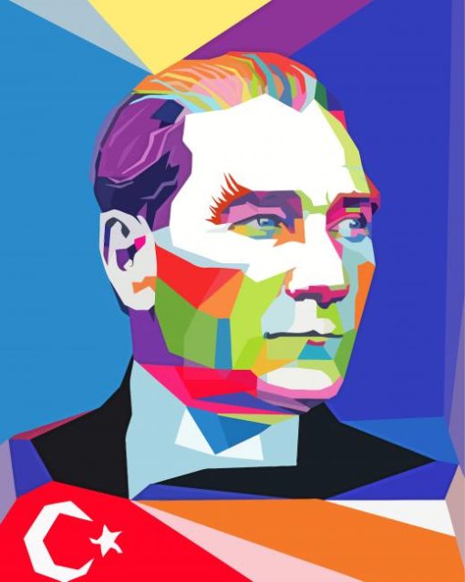 Mustafa Kemal Ataturk Pop Art Diamond Painting