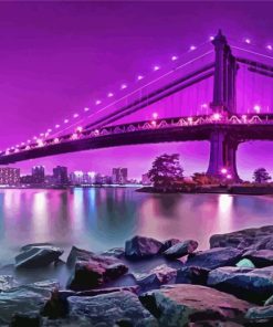 New York Purple Night Diamond Painting