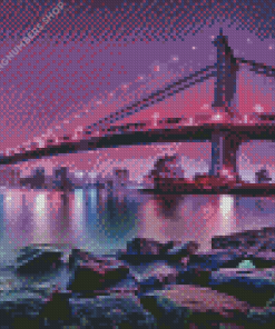 New York Purple Night Diamond Painting