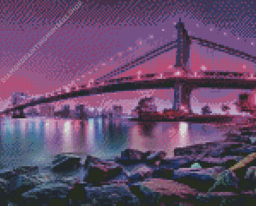 New York Purple Night Diamond Painting