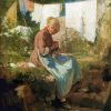 Old Woman Darning By Nicolae Grigorescu Diamond Painting