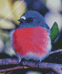 Pink Robin Bird Diamond Painting