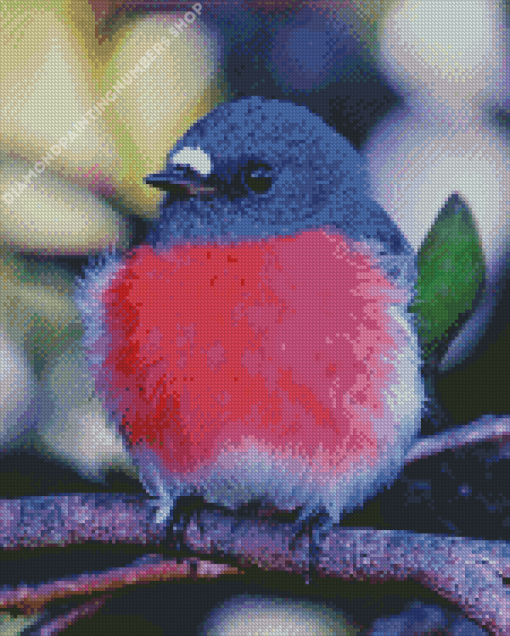 Pink Robin Bird Diamond Painting