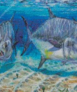 Pompanos Underwater Art Diamond Painting