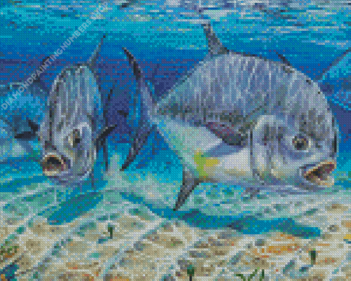 Pompanos Underwater Art Diamond Painting