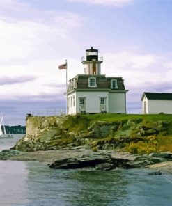 Rose Island Lighthouse Narragansett Diamond Painting