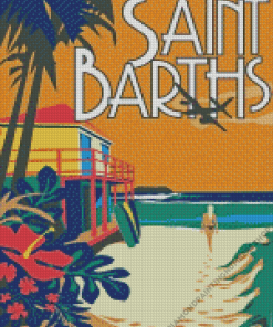 Saint Barths Illustrated Poster Diamond Painting