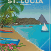 Saint Lucia Caribbean Poster Diamond Painting