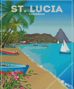 Saint Lucia Caribbean Poster Diamond Painting