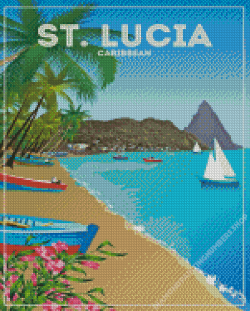 Saint Lucia Caribbean Poster Diamond Painting