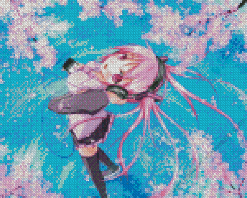 Sakura Miku With Headphones Diamond Painting