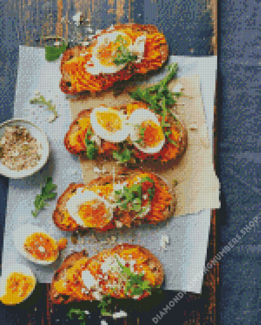 Smashed Pumpkin Toast And Eggs Diamond Painting