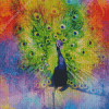 Splatter Colorful Peacock Diamond Painting