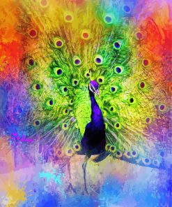 Splatter Colorful Peacock Diamond Painting