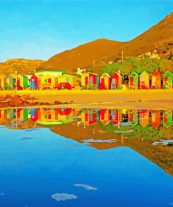 St James Beach Huts At Sunset Diamond Painting