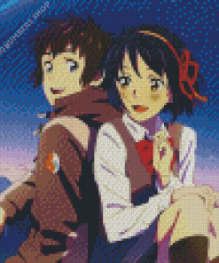 Taki And Mitsuha Your Name Anime Diamond Painting