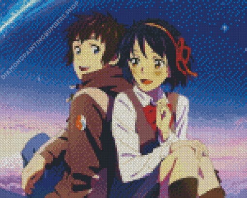 Taki And Mitsuha Your Name Anime Diamond Painting