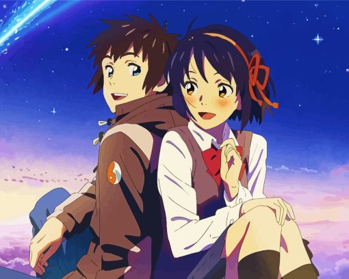 Taki And Mitsuha Your Name Anime Diamond Painting