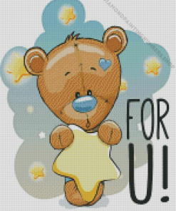 Teddy Bear With Star For You Diamond Painting