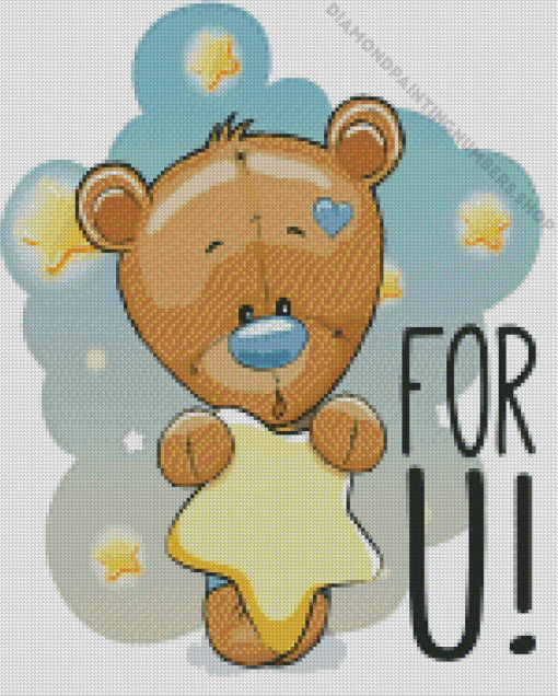 Teddy Bear With Star For You Diamond Painting