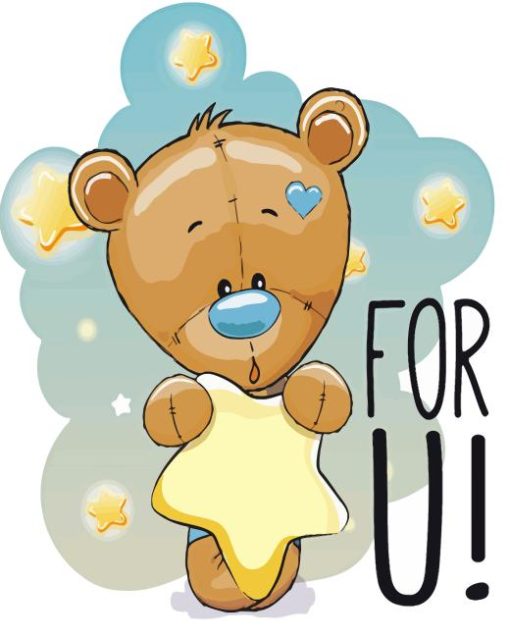 Teddy Bear With Star For You Diamond Painting